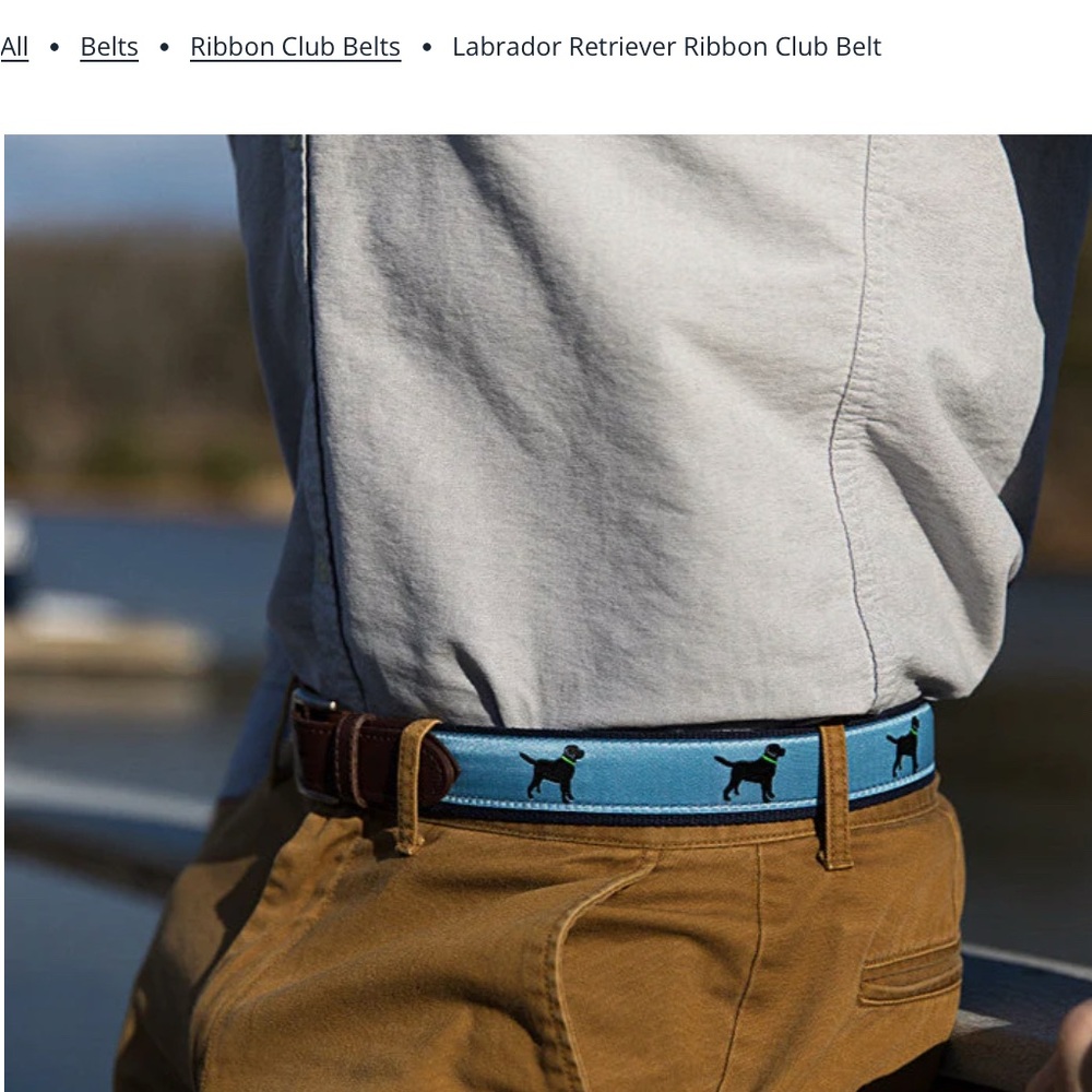 Men's Blue Dog Pattern Belt